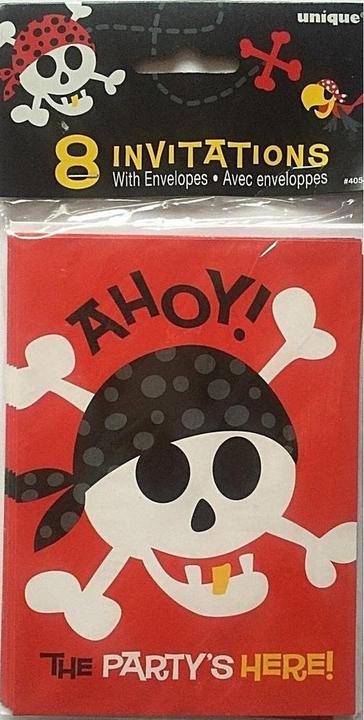 Actual product image Unique Party Pirate Birthday Invitations (Pack Of 8) (8 pcs.)