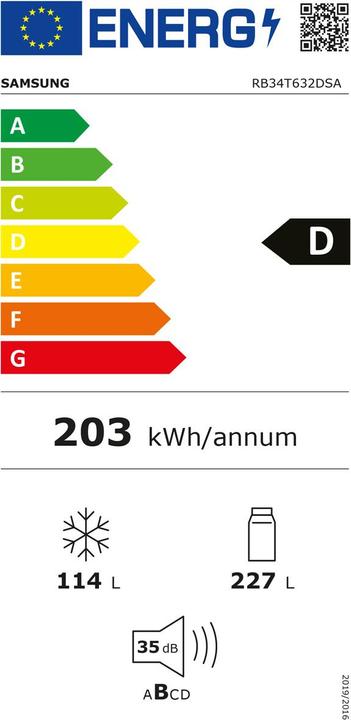 Etichetta energetica Samsung Frigorifero-congelatore BRB26715DWW/WS (264 l)