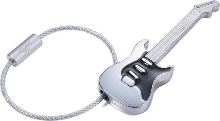 Produktbild Troika STRAT AM RING Schlüsselanhänger Gitarre, matt grau/schwarz