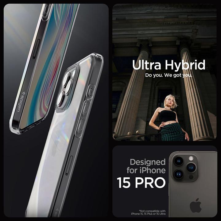 Image du produit Spigen Coque Ultra Hybrid pour iPhone 15 Pro - gris transparent (Apple iPhone 15 Pro)