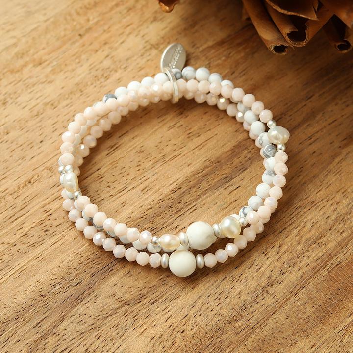 Immagine prodotto Andreani Bracciale con amazzonite autentica (80 cm, Pietre, Nude, Vetro, Marrone, Metallo)