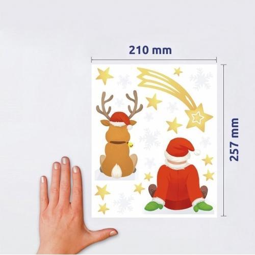 Image du produit Avery Dennison Zweckform ZDesign Weihnachts-Fensterbild Niko/Rentier transparent, bunt bedruckte Folie, Blattforma