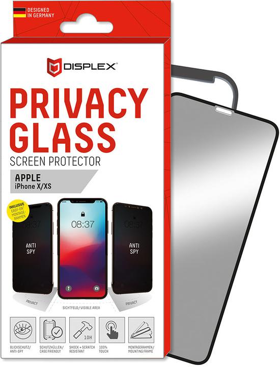 Produktbild Displex Real Glass, Privacy Full Cover Panzerglas (1 Stück, Apple iPhone 11 Pro, Apple iPhone XS, Apple iPhone X)