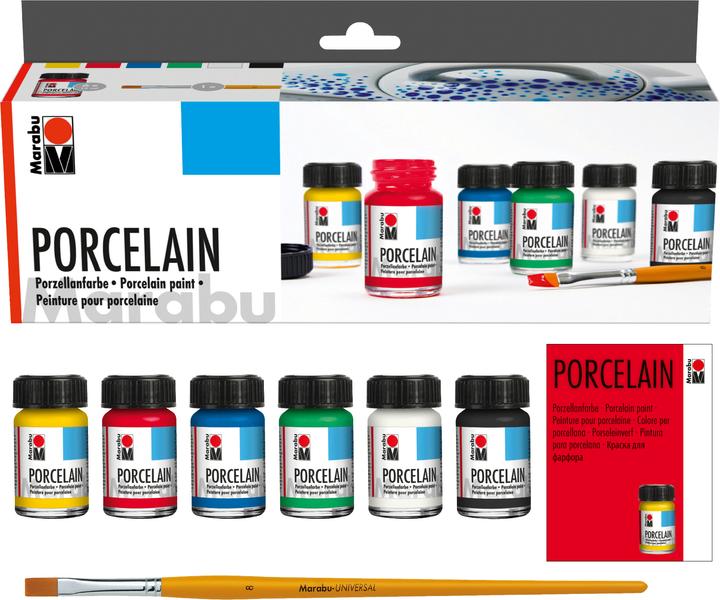 Image du produit Marabu Peinture de départ pour la porcelaine (Blanc, Jaune, Vert, Rouge, 15000 ml)