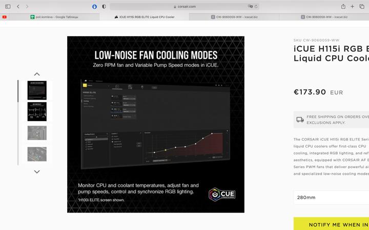 Image du produit Corsair WAK Cooling Hydro H115i iCUE ELITE RGB