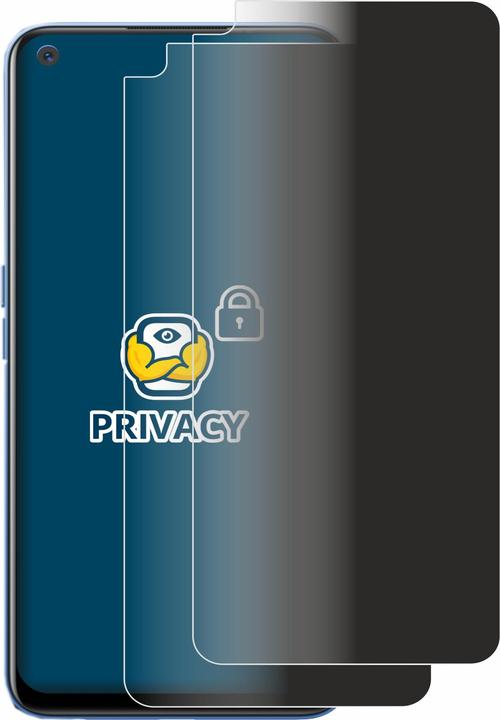 Productafbeelding BROTECT Anti-spionnetje privacyfolie Beschermfolie tegen blauw licht (2 Stuk, Realme 8 5G)