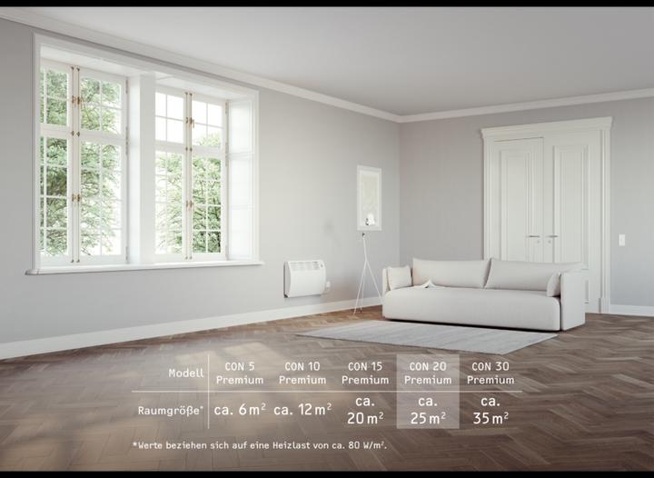 Immagine prodotto Stiebel Eltron CON 20 Premium, convettore a parete da 2,0 kW per circa 25 m², testato VDE (2000 W)
