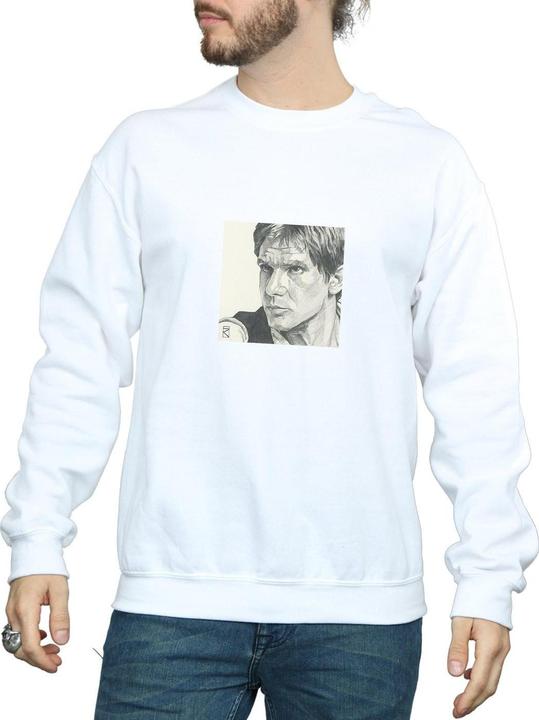 Actual product image Star Wars Mens Han Solo Drawing Sweatshirt (L)
