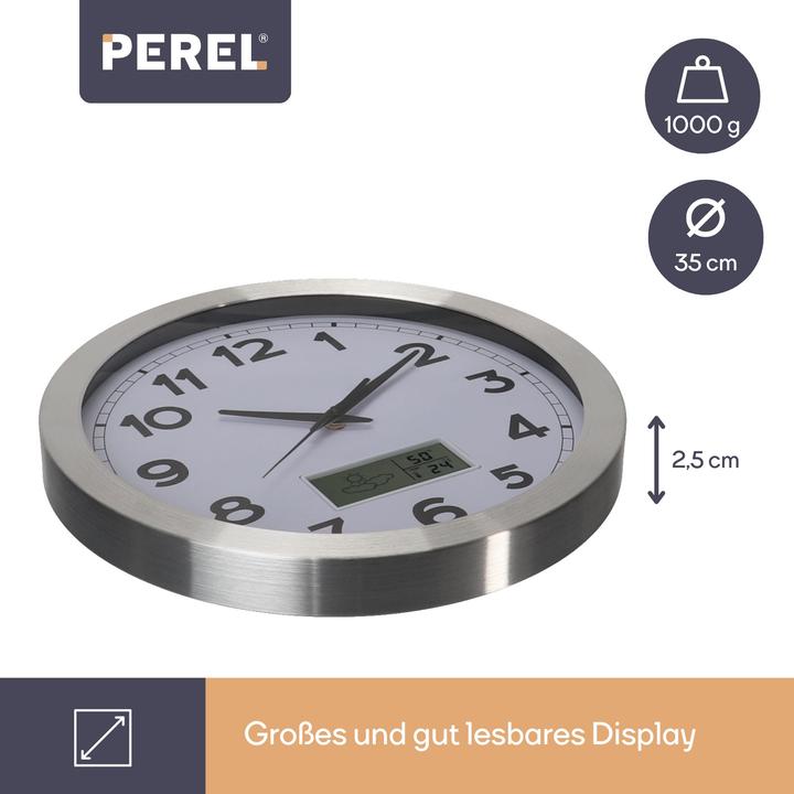 Image du produit Perel Horloge murale (35 cm)
