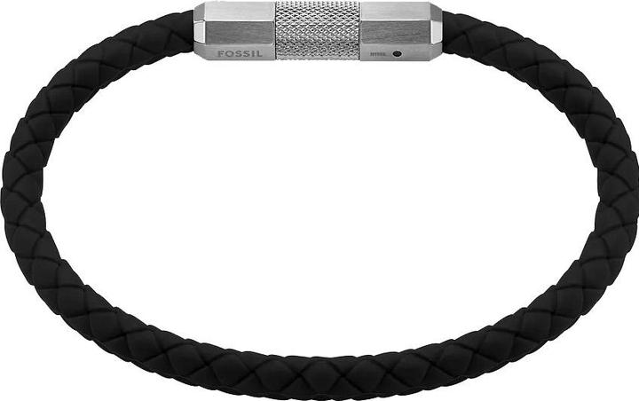 Fossil JF04884040 Heren Armband (sieraad) 18 cm - Zilverkleurig (19 cm, Edelstahl, Silikon)