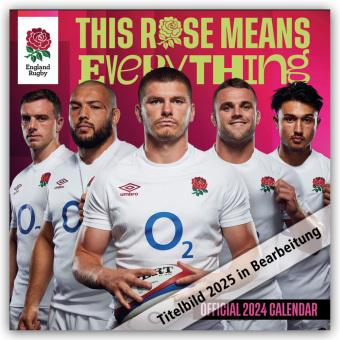 Calendario da parete dell'Inghilterra Rugby Union 2025 (305 x 305 mm, Copertina rigida, Tedesco)