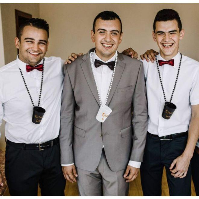 Image du produit MU Style Gobelets à shot réutilisables avec chaîne Groom's Team (12 pièces) (12 x)