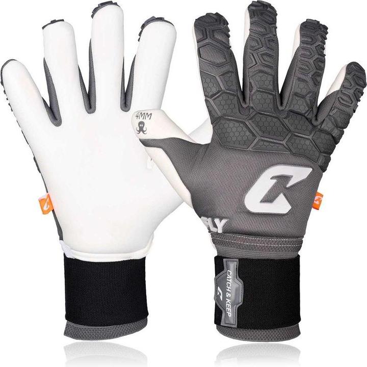 Produktbild Catch & Keep Fussballhandschuhe Fly Grey Soul Gr. 8 Grau Torwart Keeper Goalie Handschuhe (8)