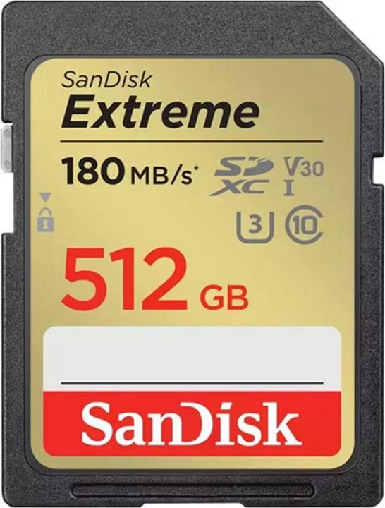 SanDisk Extreme (512 GB, SDXC, U3, UHS-I)