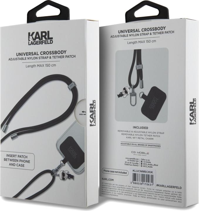 Actual product image Karl Lagerfeld KLUCNMSCKIK Universal CBDY Cord pasek czarny/black