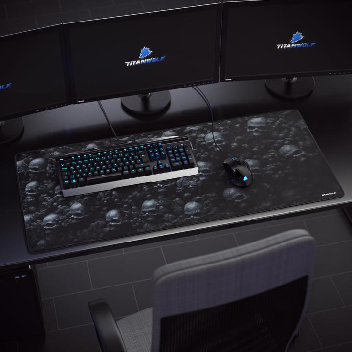 Produktbild Titanwolf Gaming Mauspad XXL, glattes Stoffgewebe, Speed Mausmatte 900 x 400mm grosse Fläche, Skulls (Wide)