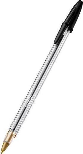 Immagine prodotto Bic Biros Cristal Large, colore linea: nero (Nero, Trasparente, 50 x)