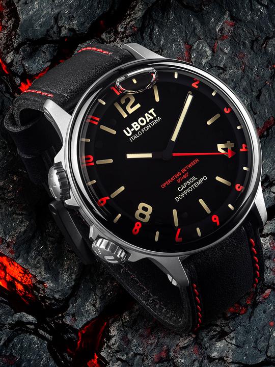 Actual product image U-Boat 9674 Capsoil Doppioempo SS GMT (Analogue wristwatch, 55 mm)