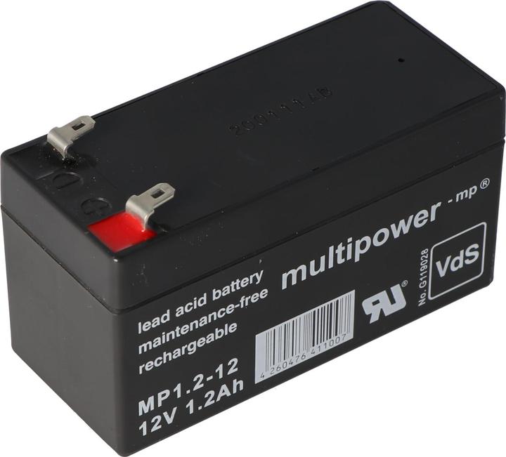 Image du produit Multipower Batterie MP1.2-12 Batterie au plomb avec contacts Faston 4,8 mm (12 V, 1.20 Ah)