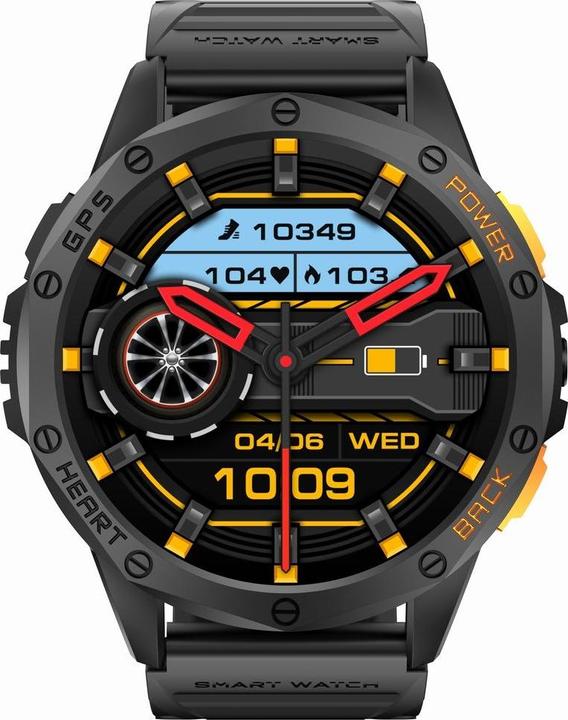 Actual product image Gravity GPS GT24-2 Herren-Smartwatch, schwarzes Silikonarmband + weisses Silikonarmband