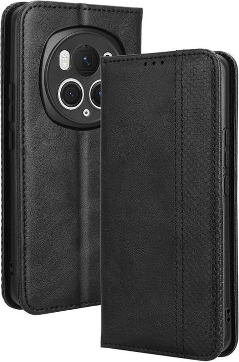 Cover-Discount Honor Magic6 Pro - Custodia Vintage Flip Cover nera (Honor Magic6 Pro)