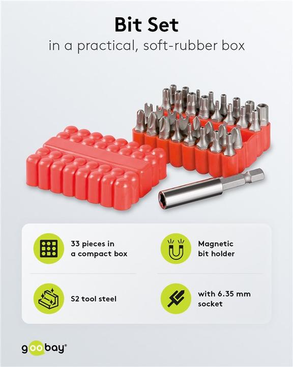 Actual product image FixPoint Universal 33-piece bit set for all common screws (Hexagon socket TX M20, Hexagon socket TX M27, Hexagon socket TX M30, Hexagon socket TX M10, Hexagon socket TX M15, Hexagon socket TX M25, Hexagon socket TX M40, Hexagon socket TX M8, Hexagon socket TX M35)