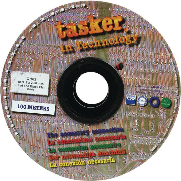 Actual product image Tasker Speaker cable on roll 2x 2.50 mm² 100 m black/red (100 m, 2.50 mm²)