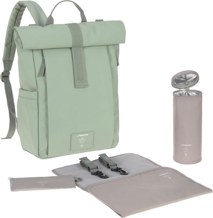Lässig Sac à dos à langer Rolltop Up Green Label