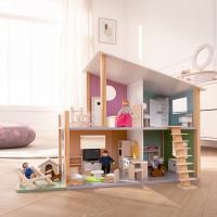 Produktbild Howa Puppenhaus "Nelly" inkl. 23 tlg. Möbelset, 4 Puppen und Hund
