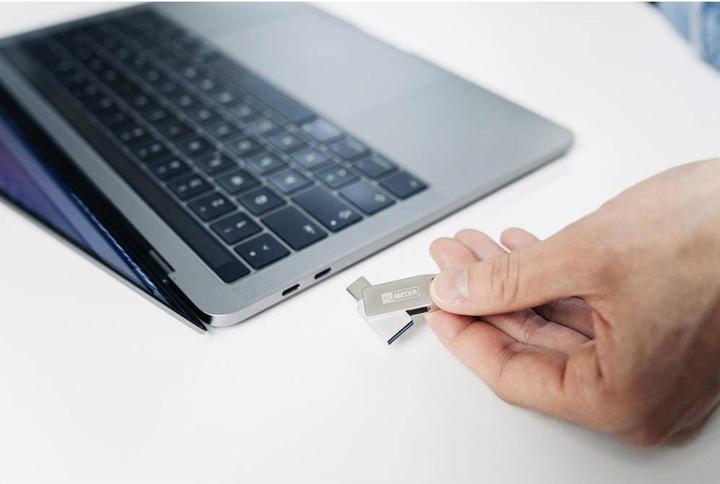 Produktbild MyMedia USB 3.2 OTG Stick 128GB, Typ A-C, My Dual, silber (128 GB, USB-A, USB-C)