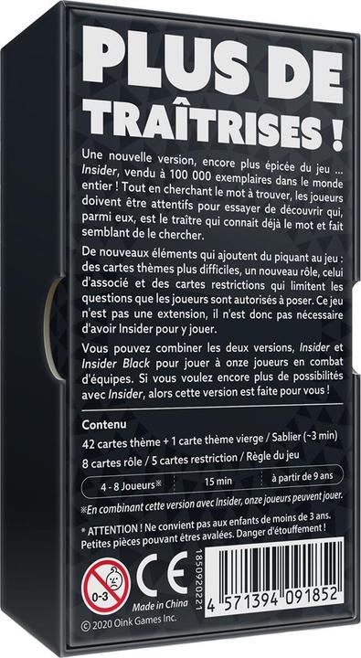 Actual product image Oink Games Insider Black (f) (French)