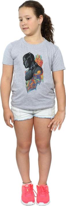 Actual product image Girls Black Panther Profile Cotton T-Shirt (152, 158)