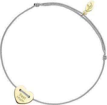 Immagine prodotto Bracciale BEST MUM, o jaune 14 K, gris (0.90 cm, Cinturino sintetico, Oro giallo 14K (585) lucido)