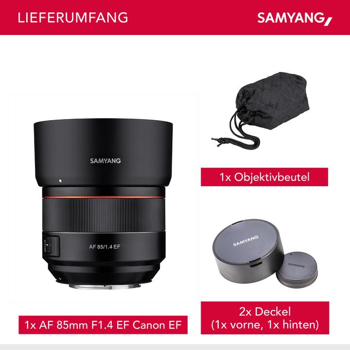 Image du produit Samyang AF 85mm f/1.4, Canon EF (Canon EF, Canon EF-S, APS-C / DX, Plein format)