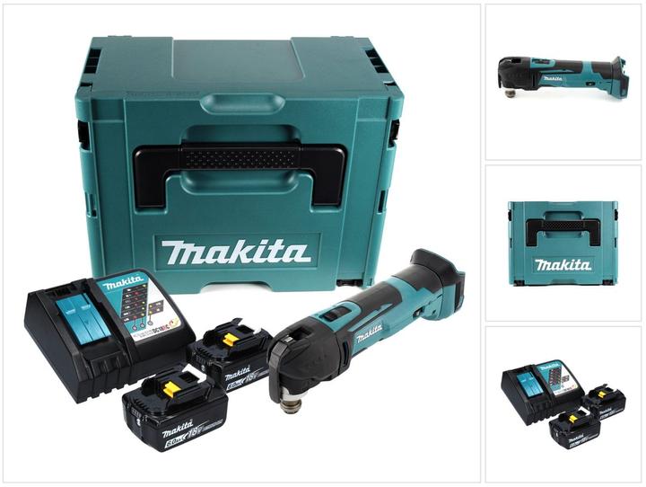 Actual product image Makita DTM 51 RGJ Battery Oscillator 18 V + 2x Battery 6.0 Ah + Charger + Makpac