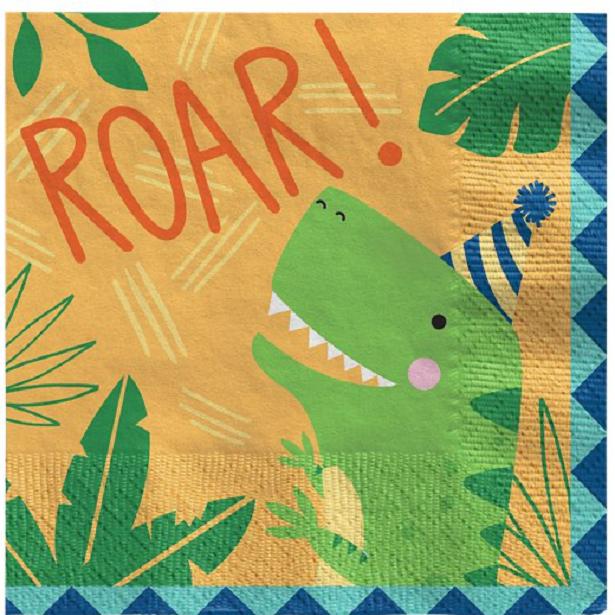 Actual product image Amscan Dinosaure (16 x, 33 x 33 cm)