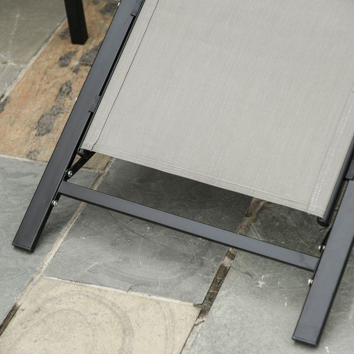 Produktbild Swisshandel24 3-tlg Gartenliegen mit Tisch, Metall grau und schwarz (169 cm)