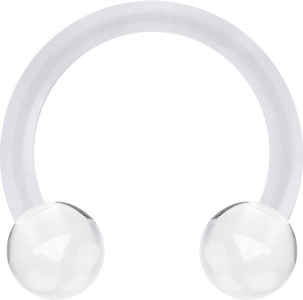 Produktbild Star Piercing Micro Circular Barbell transparent mit zwei Kugeln (Acryl, ohne Messing)