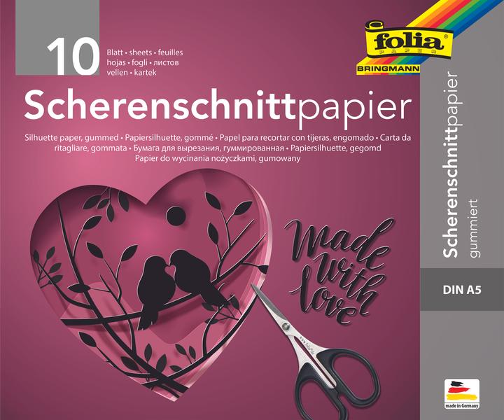 Immagine prodotto Folia Carta Silhouette gommata nera 105 g/m² 10 fogli (105 g/m², 10 x)