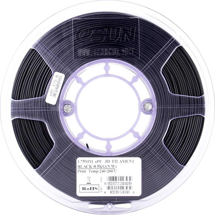 Immagine prodotto eSUN ePC Filamento di policarbonato nero da 1,75 mm 500 g (Carbonio, 1.75 mm, 500 g, Nero)