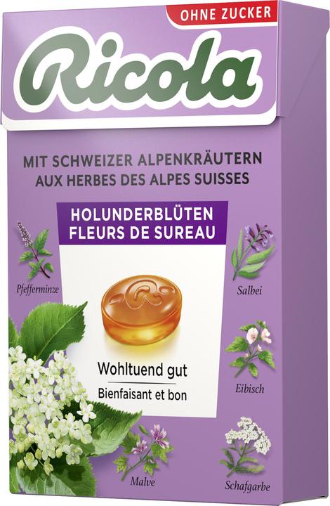 Immagine prodotto Ricola Holunderblüten Bonbons ohne Zucker mit Stevia (1 pz., 50 g)