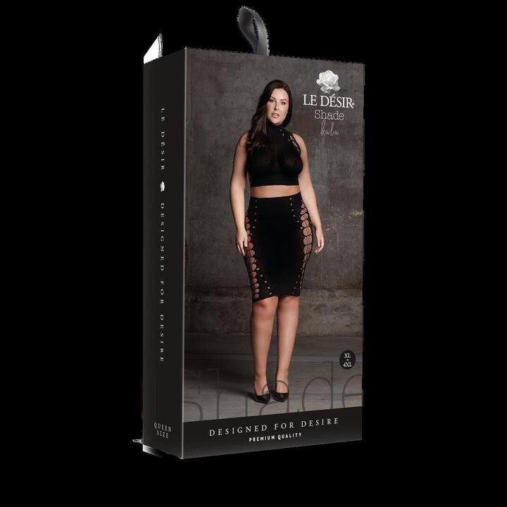 Productafbeelding Le Désir Kala XXXVII - Two Piece met coltrui, croptop en rok - Plus Size (Eén maat voor iedereen)
