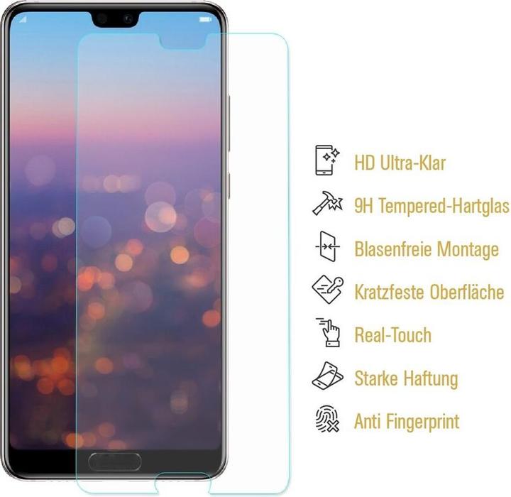 Produktbild Protectorking 4x 3D A++ echtes Tempered 9H Panzerhartglas KLAR (4 Stück, Huawei P20)