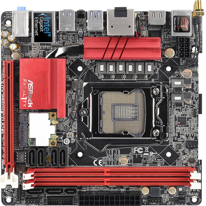 Produktbild AsRock Fatal1ty Z170 Gaming-ITX/ac (LGA 1151, Intel Z170, Mini-ITX)
