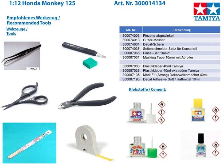 Actual product image Tamiya Honda Monkey 125