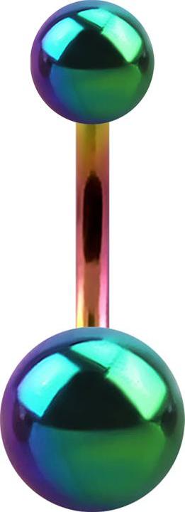 Star Piercing Banane Innengewinde farbig mit zwei Kugeln (Titan G23, ohne Messing)