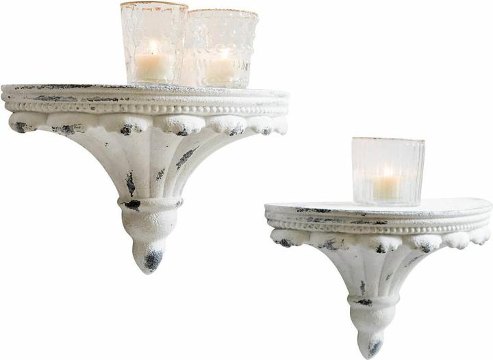 Produktbild Loberon Wandregal 2er Set Liara antikweiss