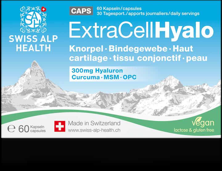 Actual product image Swiss Alp Health Extra Cell Hyalo (60 Piece, Capsules, 64 g)