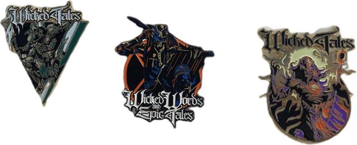 Universal Textiles Abzeichen Wicked Words And Epic Tales Emaille 3erPack