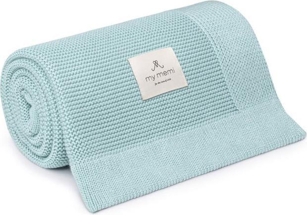 My memi Bamboo Baby Blanket - Vintage mint classic (80 x 100 cm)
